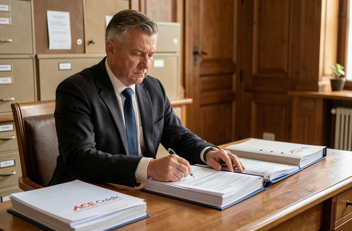 Conseiller ACE Crédit du Loiret organisant un dossier de demande de prêt immobilier