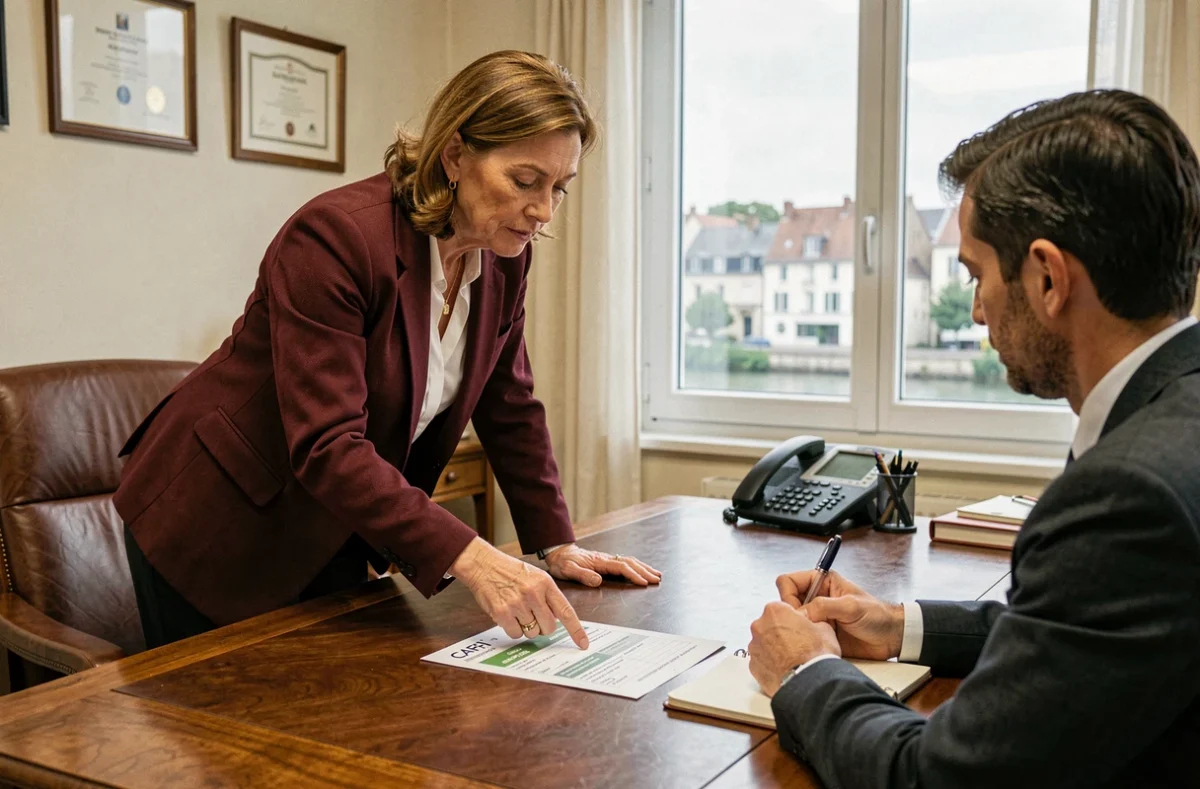 Une courtière CAFPI à Nogent-sur-Marne compare des offres de prêt immobilier avec un client lors d'une consultation en agence