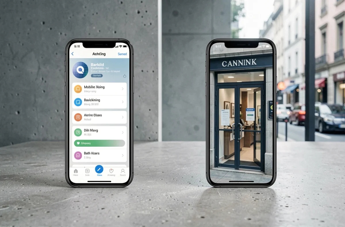 Comparaison entre une application bancaire mobile et une agence physique pour la gestion des opérations financières