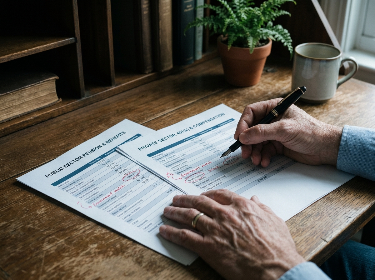 Comparaison des options de financement entre agents de la fonction publique et salariés du privé sur des documents annotés