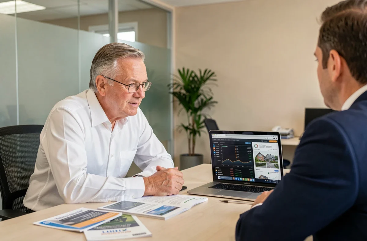 Réunion entre un épargnant et un conseiller financier pour un investissement en SCPI