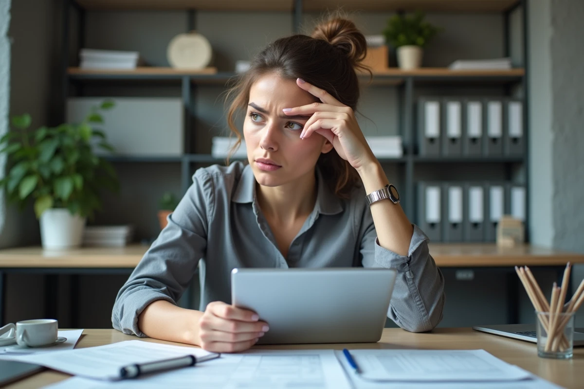Jeune femme professionnelle vérifiant ses documents de travail
