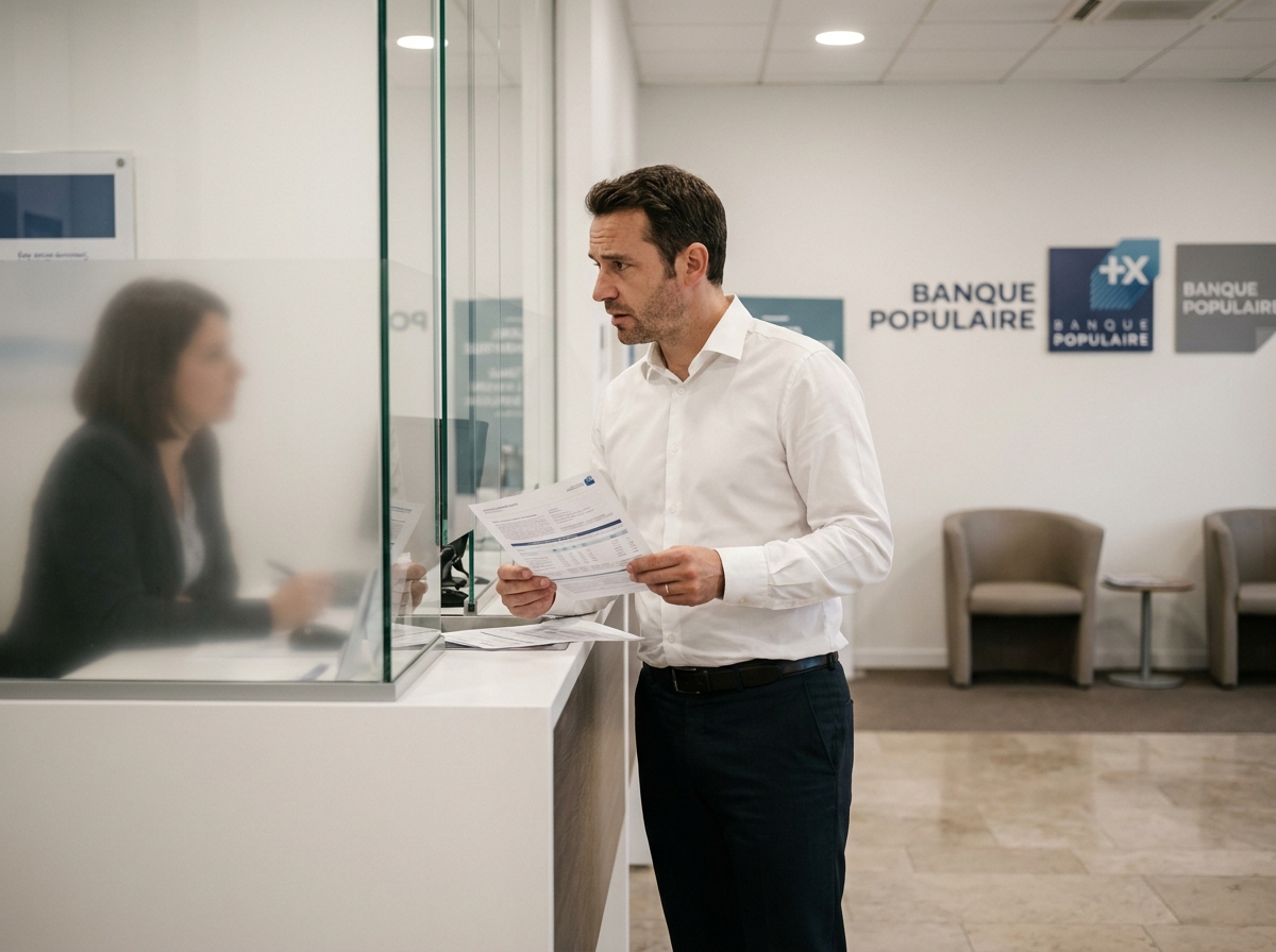 Fonctionnaire face à un conseiller bancaire discutant des options de prêt limitées pour les agents publics