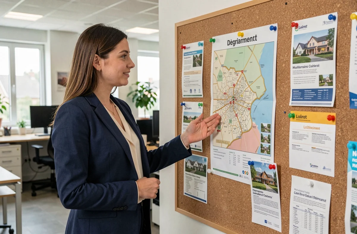 Courtière de Ligeris Courtage présentant les options de financement dans le Loiret