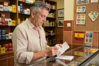 Touriste français comparant les prix du tabac dans un bureau de tabac espagnol en 2026